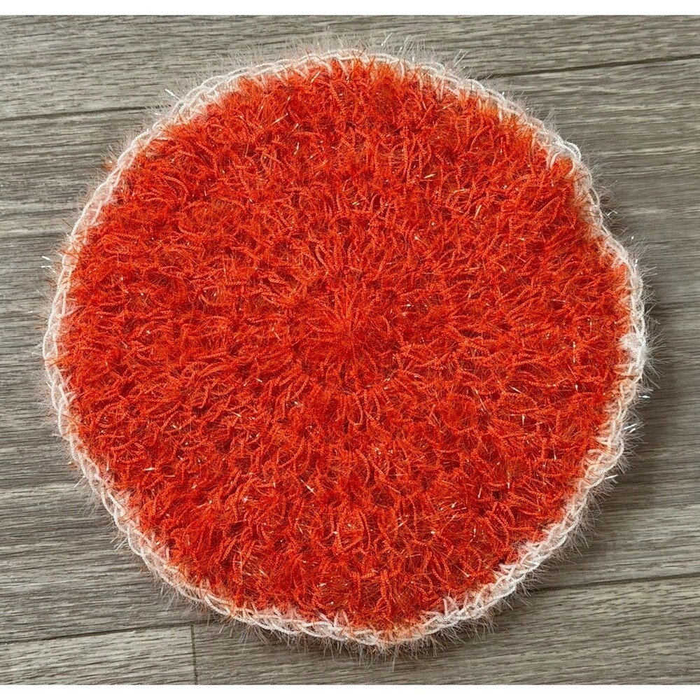 Lrg Double Sided Orange Sparkle Pot Scrubber Scourer Cleaning Pad Scrubby 6.75”